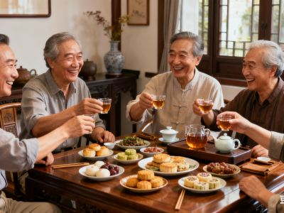 白酒场景手册：独酌配老茶解乏，老友聚喝浓香更酣畅